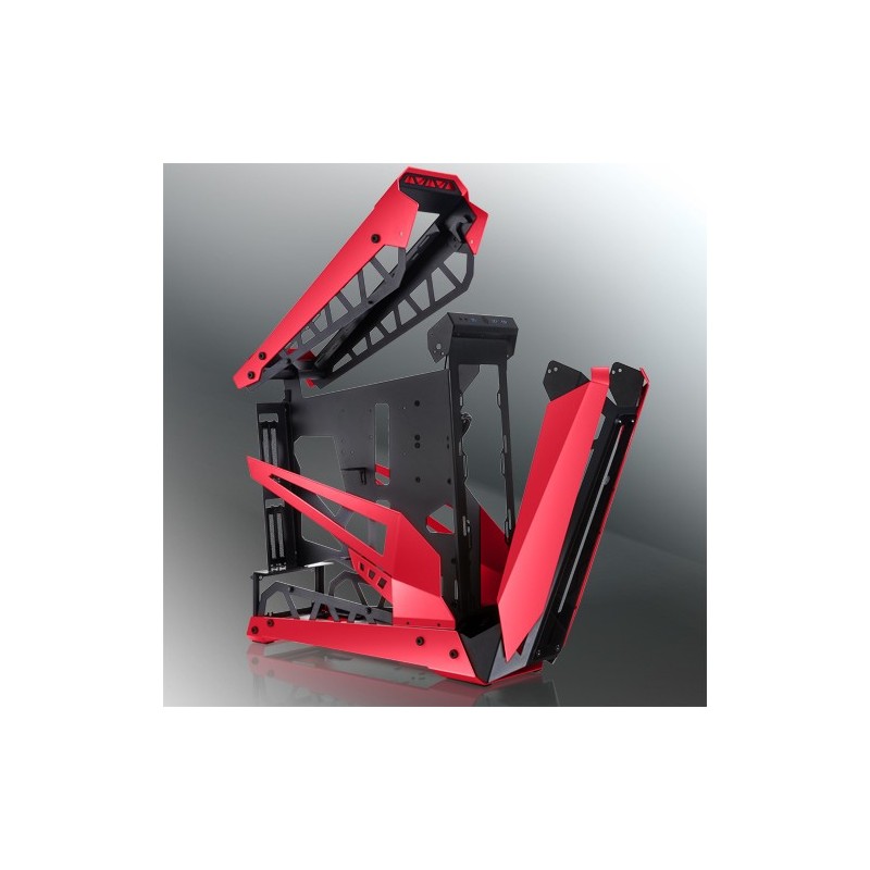 Case RAIJINTEK NYX PRO Showcase Big-Tower vetro temperato Nero rosso