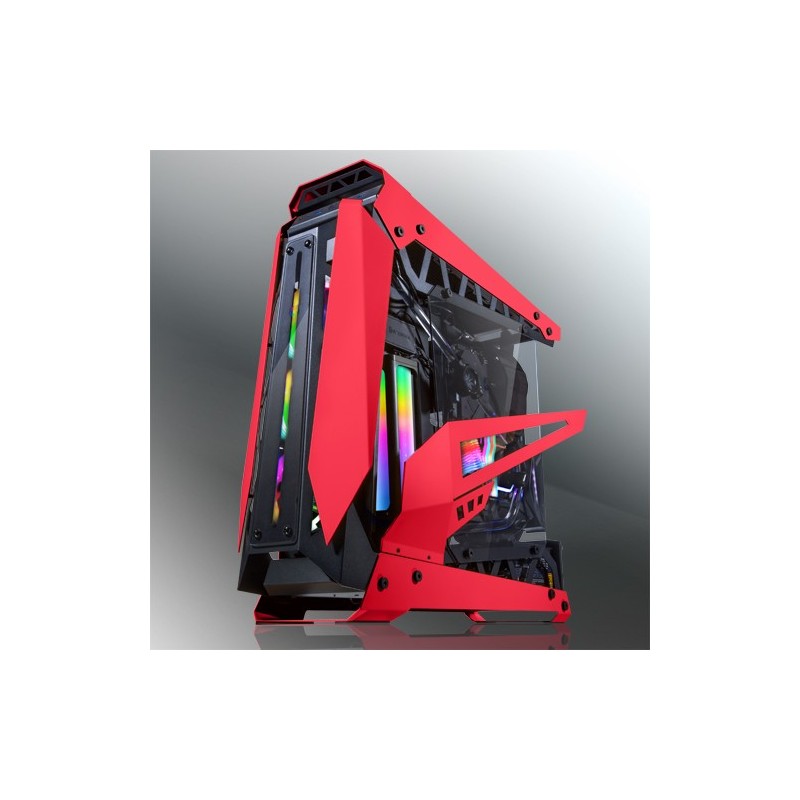 Case RAIJINTEK NYX PRO Showcase Big-Tower vetro temperato Nero rosso