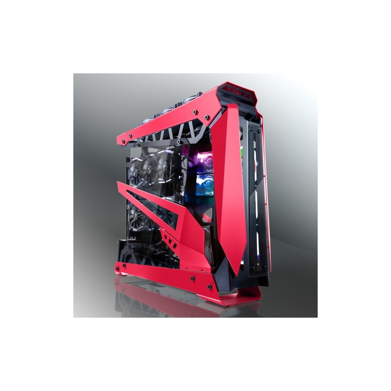 Case RAIJINTEK NYX PRO Showcase Big-Tower vetro temperato Nero rosso