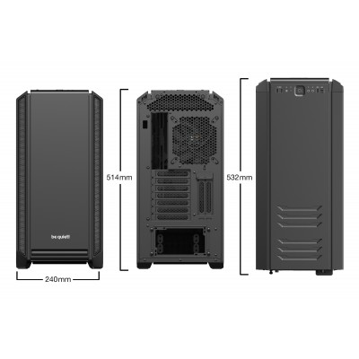 Case be quiet! Silent Base 601 Midi-Tower vetro temperato Nero