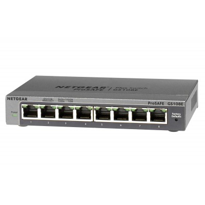 Switch NETGEAR Pro Safe 8 Porte 10 100 Mbps GS108E-300PES