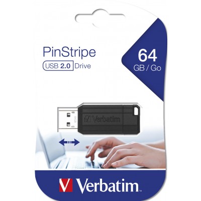 Pendrive Verbatim PinStripe 64 GB USB 2.0 Nero