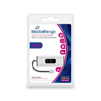 Pendrive MediaRange MR914 8 GB USB 3.2 Nero, Argento