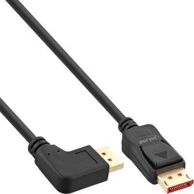 Cavo DisplayPort InLine 8K (UHD2) angolato a sinistra Nero  1m