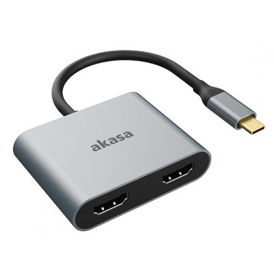 Cavo Adattatore USB-C con doppio HDMI MST Akasa 4K 60Hz 4K 30Hz