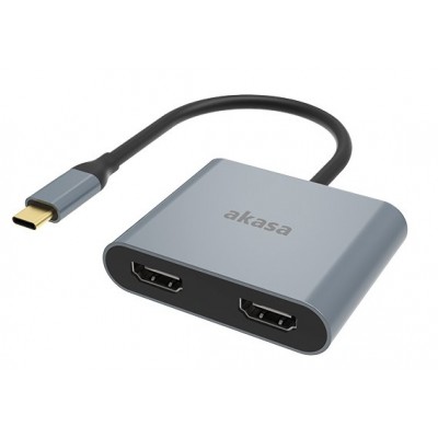 Cavo Adattatore USB-C con doppio HDMI MST Akasa 4K 60Hz 4K 30Hz