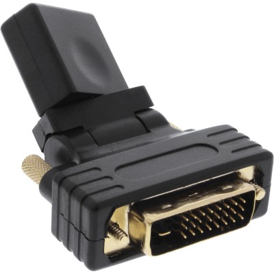 Adattatore HDMI-DVI HDMI femmina a DVI maschio InLine angolo flessibile