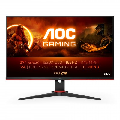 Monitor AOC 27G2SAE BK 27'' FullHD VA AMD Free-Sync Rosso Nero