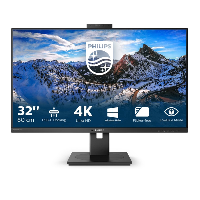 Monitor Philips 329P1H 00 32'' UltraHD 4K IPS Webcam LED Nero