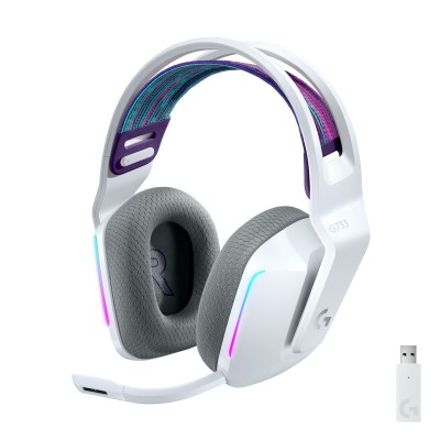 Headset Logitech G G733 LIGHTSPEED Wireless RGB Gaming Bianco