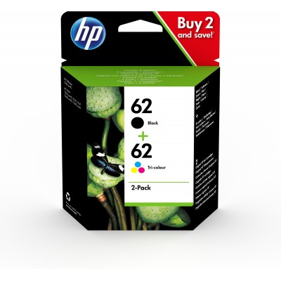 HP Multipack nero   differenti colori N9J71AE 62 2x inchiostro HP 62 1x C2P04AE + 1x C2P06AE