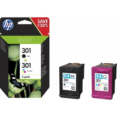 HP Multipack nero   differenti colori N9J72AE 301 2x inchiostro HP 301 1x CH561EE + 1x CH562EE