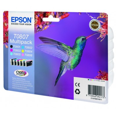 Cartuccia Epson C13T08074011 T0807 Multipack