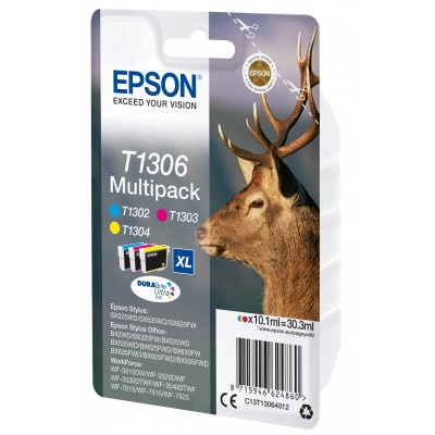 Multipack Epson ciano   magenta   giallo C13T13064012 T1306 3 cartucce d'inchiostro T1302 + T1303 + T1304