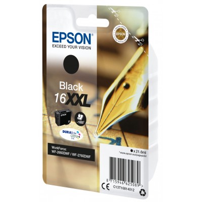 Cartuccia Epson d'inchiostro nero C13T16814012 T1681 ~1000 pagine 21,6ml XXL Patrone