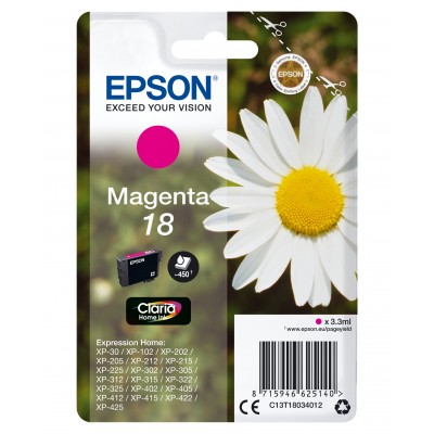 Cartuccia Epson d'inchiostro magenta C13T18034012 T1803 ~180 pagine 3,3ml standard