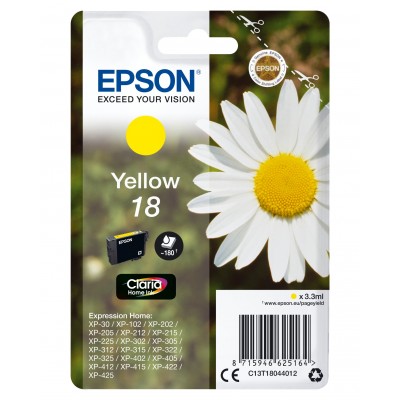 Cartuccia Epson d'inchiostro giallo C13T18044012 T1804 ~180 pagine 3,3ml standard