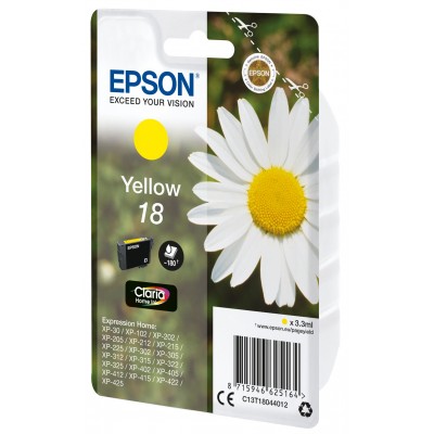 Cartuccia Epson d'inchiostro giallo C13T18044012 T1804 ~180 pagine 3,3ml standard