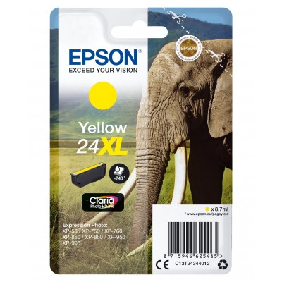 Cartuccia Epson d'inchiostro giallo C13T24344012 T2434 ~740 pagine 8,7ml XL