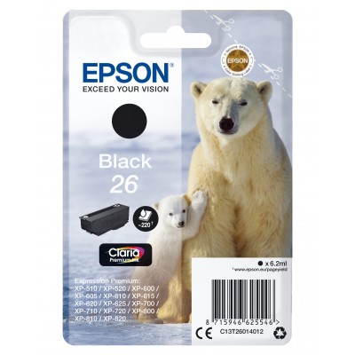 Cartuccia Epson d'inchiostro nero C13T26014012 T2601 ~220 pagine 6,2ml standard