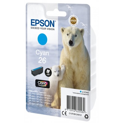 Cartuccia Epson d'inchiostro ciano C13T26124012 T2612 ~300 pagine 4,5ml standard