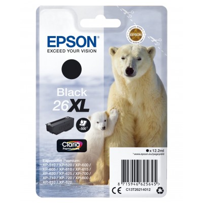 Cartuccia Epson d'inchiostro nero C13T26214012 T2621 ~500 pagine 12,1ml Cartuccie d'inchiostro XL