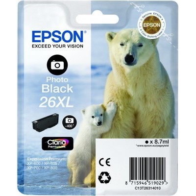 Cartuccia Epson C13T26314010 T2631 Nero Fotografico XL