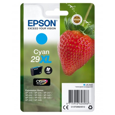 Cartuccia Epson d'inchiostro ciano C13T29924012 T2992 ~450 pagine 6,4ml XL