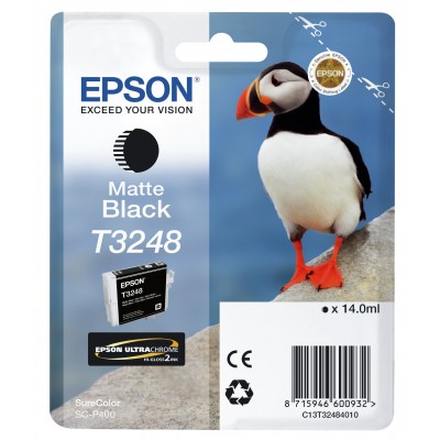 Cartuccia Epson C13T32484010 T3248 Nero Opaco