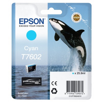 Cartuccia Epson C13T76024010 T7602 Ciano Ultra Chrome HD