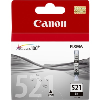 Cartuccia Canon d'inchiostro nero CLI-521bk 2933B001 9ml