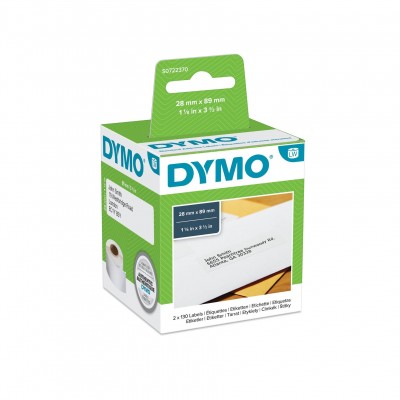 Etichette DYMO S0722370 99010 bianche per l'idirizzio, 89x28mm, 2x130