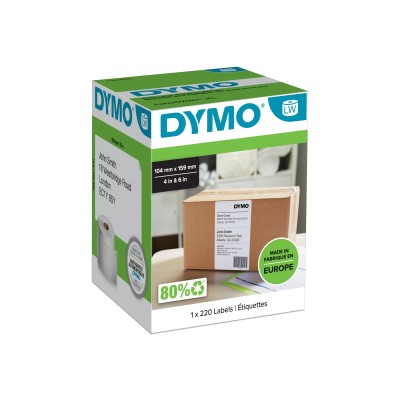 Etichette DYMO S0904980 XL-Versand-Etiketten per spedizione, 104x159mm, bianco, 1x220 Pezzi.