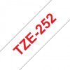 Nastro Brother Laminato Rosso Su Bianco TZe-252 TZ-252 24mm x 8m