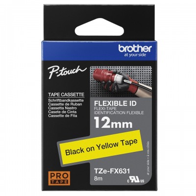 Nastro Brother Laminato Nero Su Giallo TZe-FX631 TZ-FX631 12mm x 8m