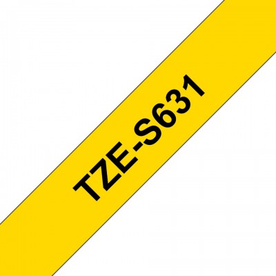 Nastro Brother Laminato Nero Su Giallo TZe-S631 TZ-S631 12mm x 8m