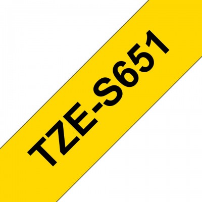 Nastro Brother Laminato Nero Su Giallo TZe-S651 TZ-S651 24mm x 8m