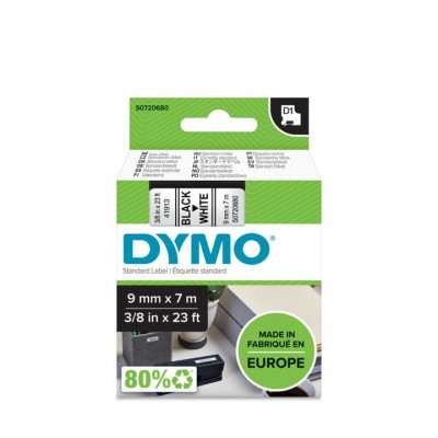 Nastro DYMO laminato nero su bianco S0720680 40913 9mm x 7m, standard D1