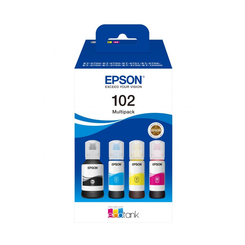 Multipack Epson nero   ciano   magenta   giallo C13T03R640 102 70ml 102 EcoTank 4-colour Multipack