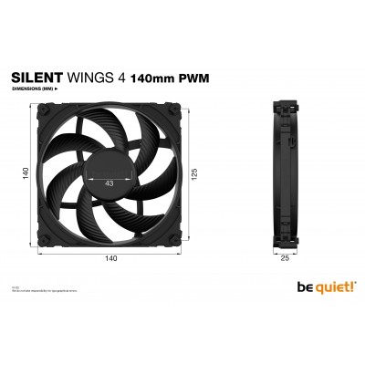 Ventola be quiet! Silent Wings 4 PWM 140mm Nero