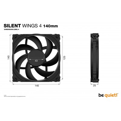 Ventola be quiet! Silent Wings 4 140mm Nero