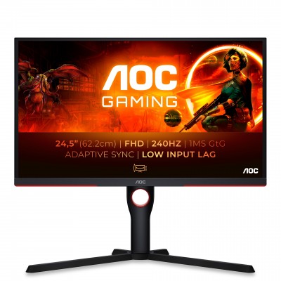 Monitor Gaming 25G3ZM BK AOC 25'' 240 Hz FreeSync VA DP 2xHDMI  Nero Rosso