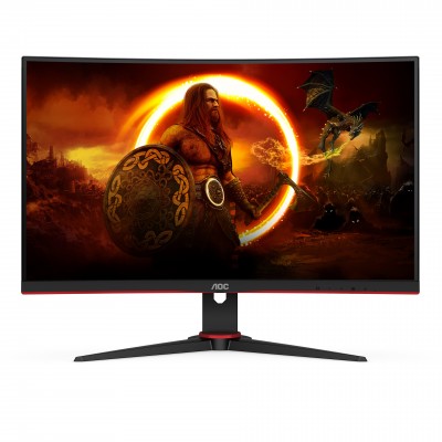 Monitor AOC C24G2AE BK 24'' FullHD VA AMD Free-Sync Nero Rosso