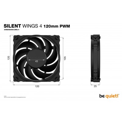 ventola be quiet! Silent Wings 4 PWM 120 mm nero