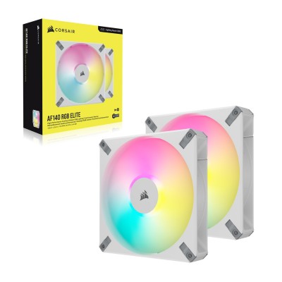 Ventola Corsair AF Elite Series RGB PWM 2pack con controller RGB 140 mm bianco