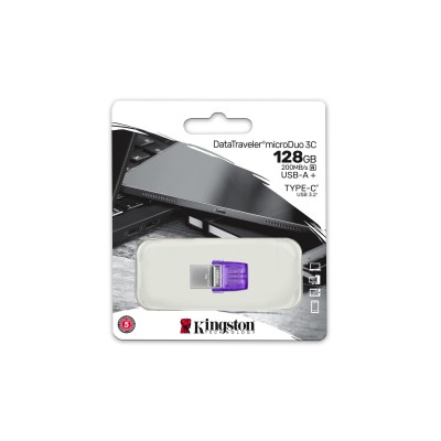 Pendrive Kingston DataTraveler microDuo 3C 128 GB USB A 3.2 Viola