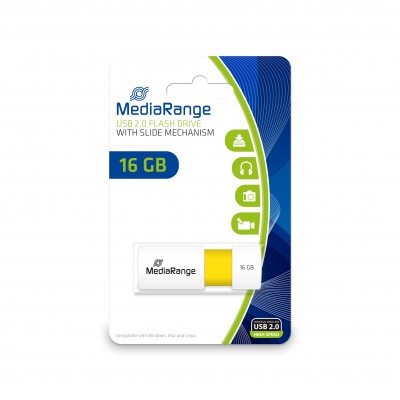 Pendrive MediaRange Color Edition 16 GB USB A 2.0 bianco giallo