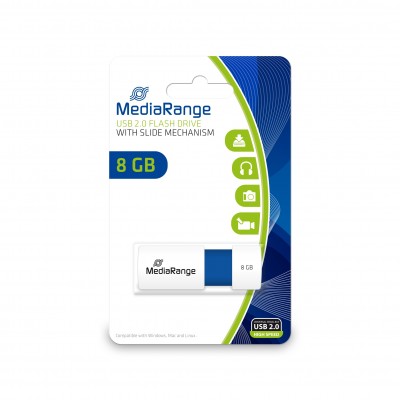 Pendrive MediaRange Color Edition 8 GB USB A 2.0 bianco blu