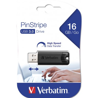 Pendrive Verbatim PinStripe 16 GB USB A 3.2 nero