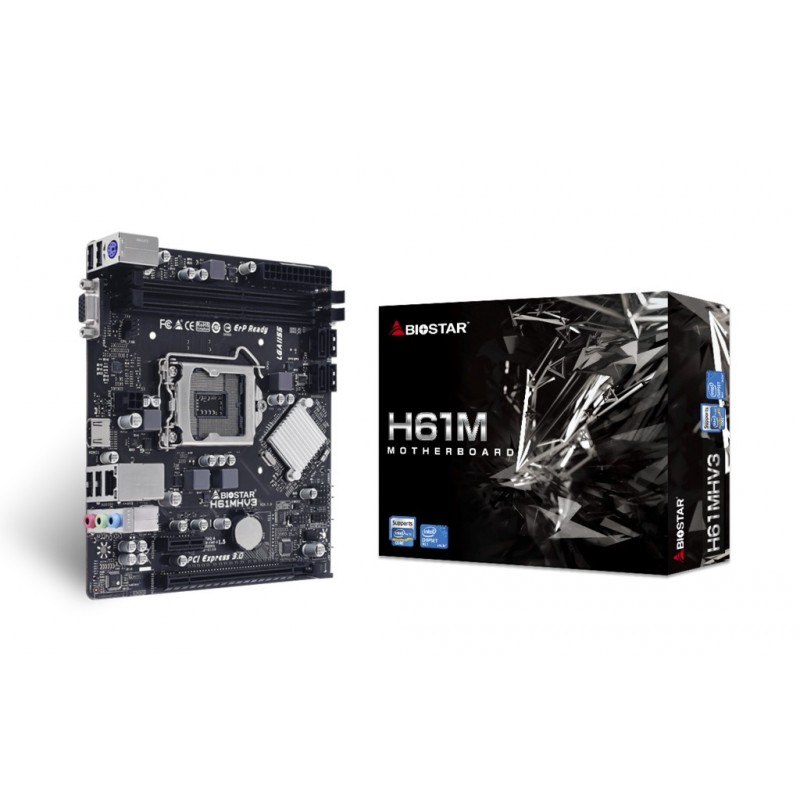 Scheda Madre Biostar H61MHV3 Intel H61 LGA 1155 Socket H2 micro ATX